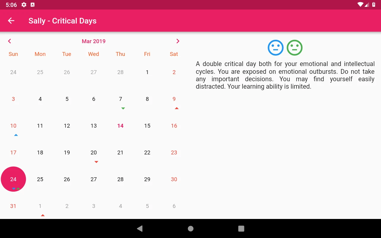 Biorhythms and Critical Days screenshot